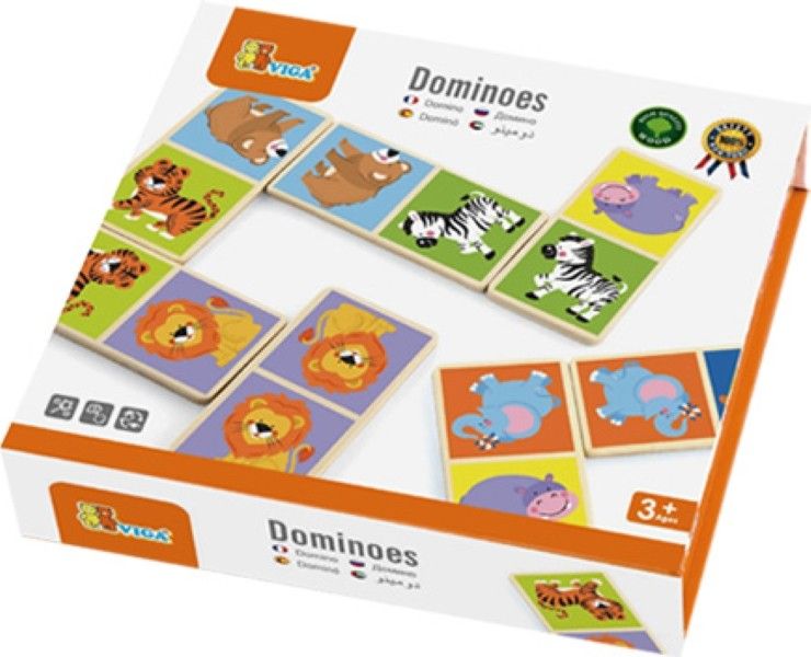Brite Idea Wooden Dominoes Wild Animals