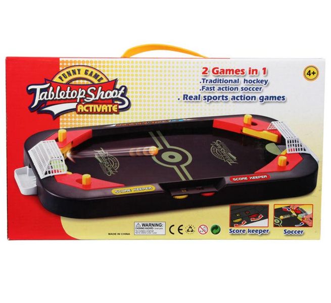 Tabletop Shooter Game - 2 in 1 Game, Soccer/Hockey