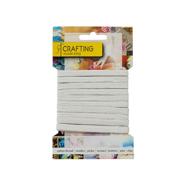 Bulk Pack x 3 Haberdashery Elastic 6mmx3m White