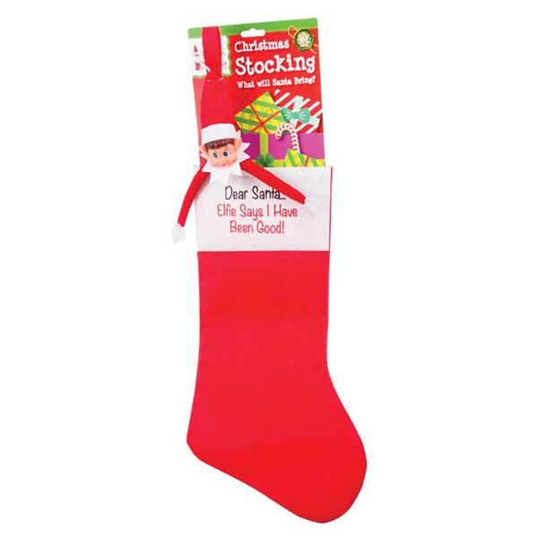 Elf Peeking Over Xmas Stocking - 53cm
