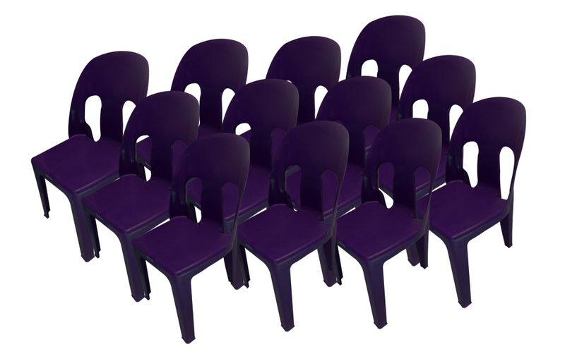 Durable Plastic Party Chair Combo Set of 12 - Purple