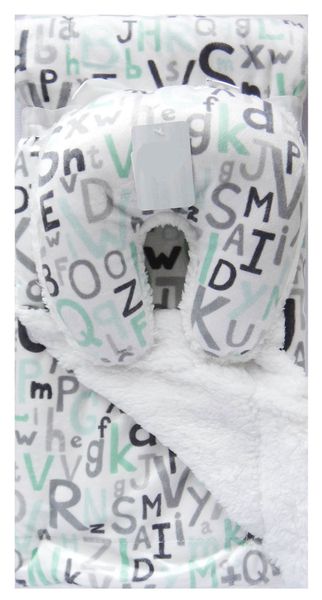 Mothers Choice Baby Blanket with Travel Pillow Neutral ABC's