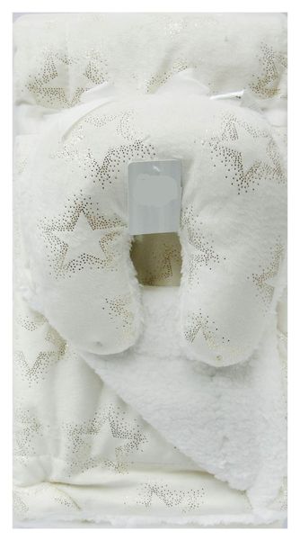 Mothers Choice Baby Blanket with Travel Pillow Beige Stars