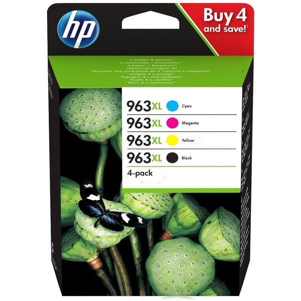 HP 963XL High Yield C/M/Y/K Original Ink Cartridge 4-Pack