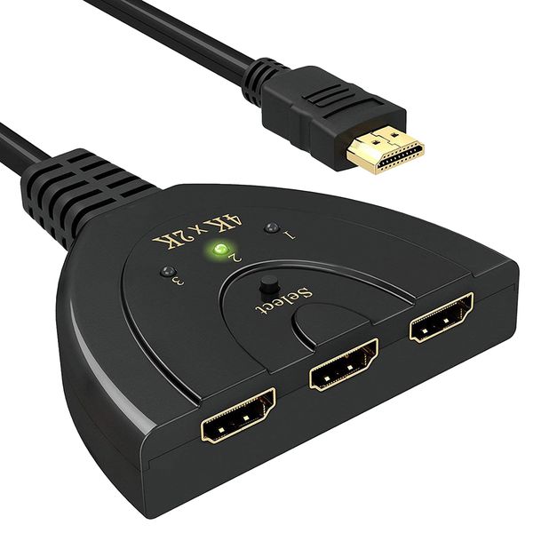 HDMI Switch 3 Port Splitter Supports Full HD 4K 1080p 3D Player