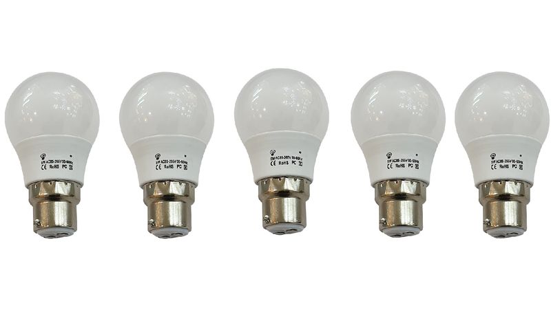 TLI 5W LED Bulb B22 / Bayonet Cool White Pack of 5