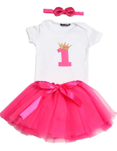 1st Birthday set - Hot Pink