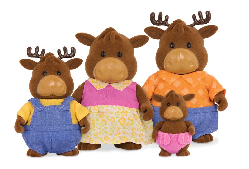 Li'l Woodzeez Moose Family With Book