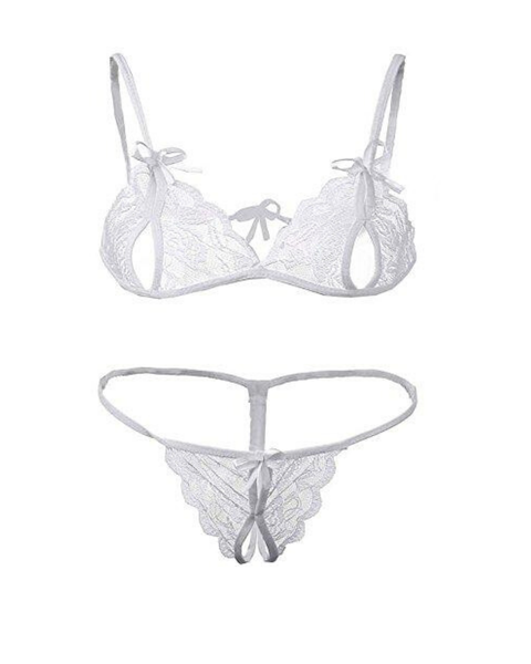 I Love Lingerie, Lace Courtesan, Matching Lace Lingerie White