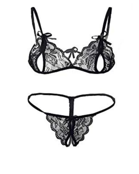I Love Lingerie, Lace Courtesan, Matching Lace Lingerie Black