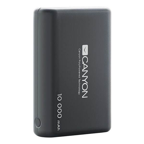 Canyon Li-Polymer Black 10000MaH Power Bank 3-in-1 USB Cable Smart IC Tech