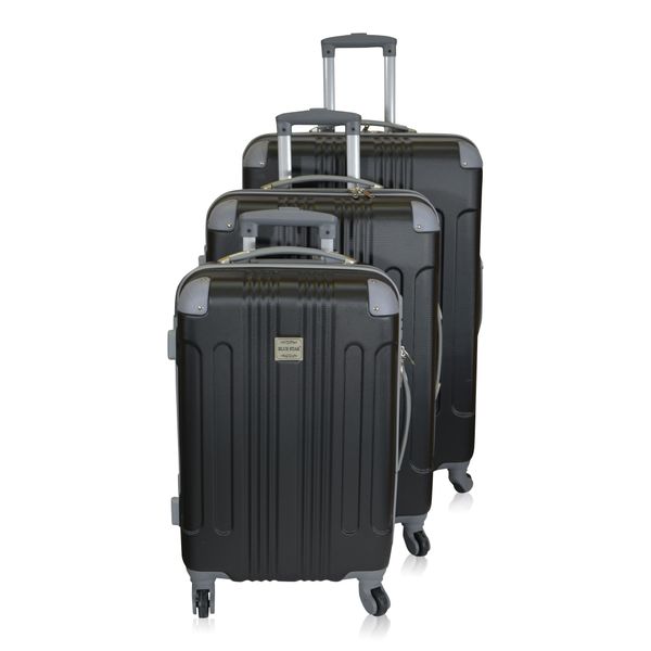 3 Piece Hard Outer Shell Lightweight Luggage Set - Silver