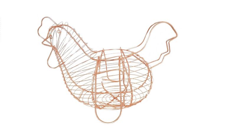 Continental Homeware - Rosegold Egg Basket(Chicken Design)