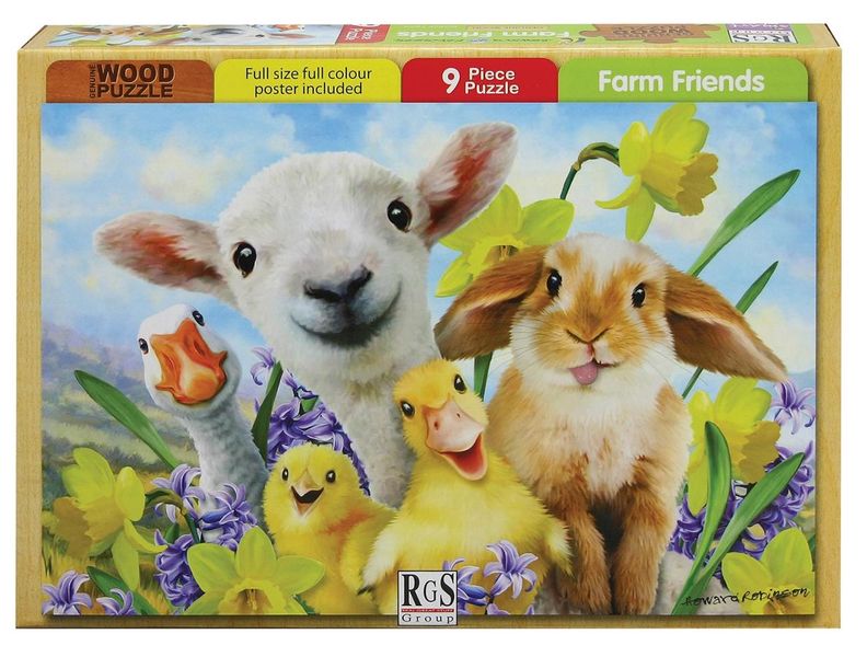 RGS Group Farm Friends Wooden Puzzle - 9 Piece