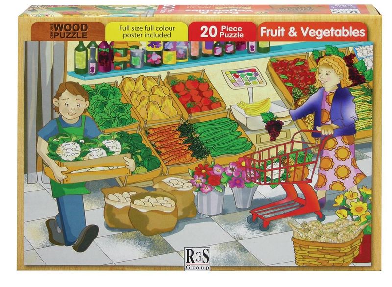RGS Group Fruit &amp; Veg Wooden Puzzle - 20 Piece