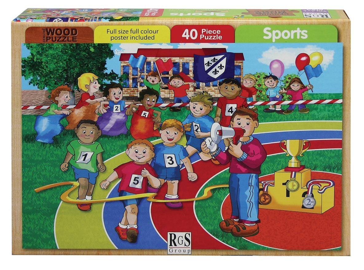 TAG TEAM9枚セット RGS Group Sports Day Wooden Puzzle - 40 Piece (A4) | Shop Today