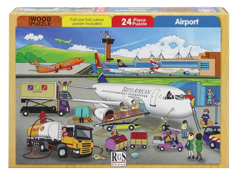RGS Group Airport Wooden Puzzle - 24 Piece (A4)