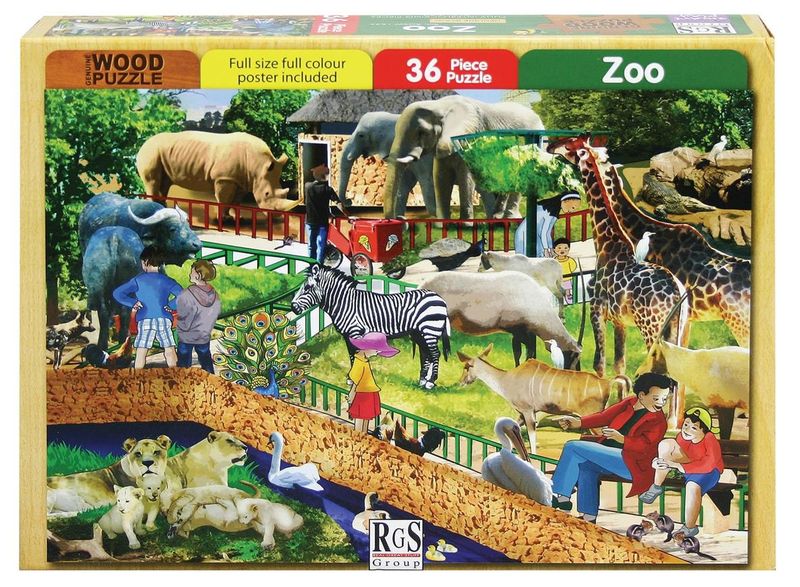 RGS Group Zoo Wooden Puzzle - 36 Piece (A4)