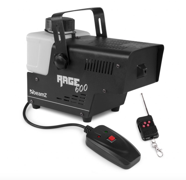 Beamz 160.702/RAGE600 Smoke Machine with Wire and Wireless Remote Control