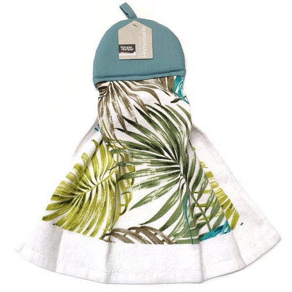 PH Home - Cotton Fern Leaf Hand Towel With Loop