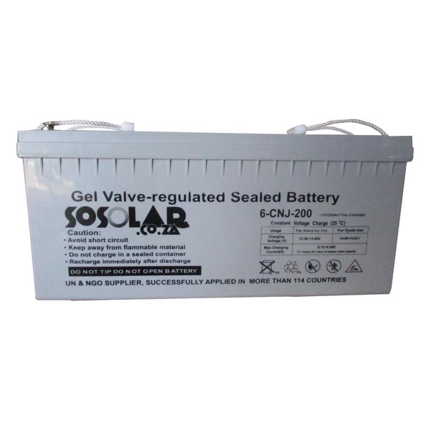 Solar Deep Cycle Gel Battery 200Ah 12v