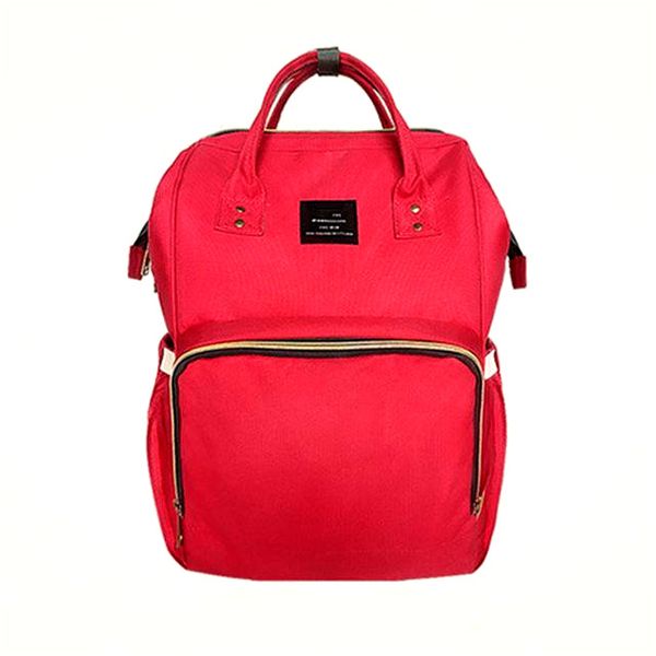 Multi-Function Backpack Mommy And Baby Travelling Nappy Bag - Red