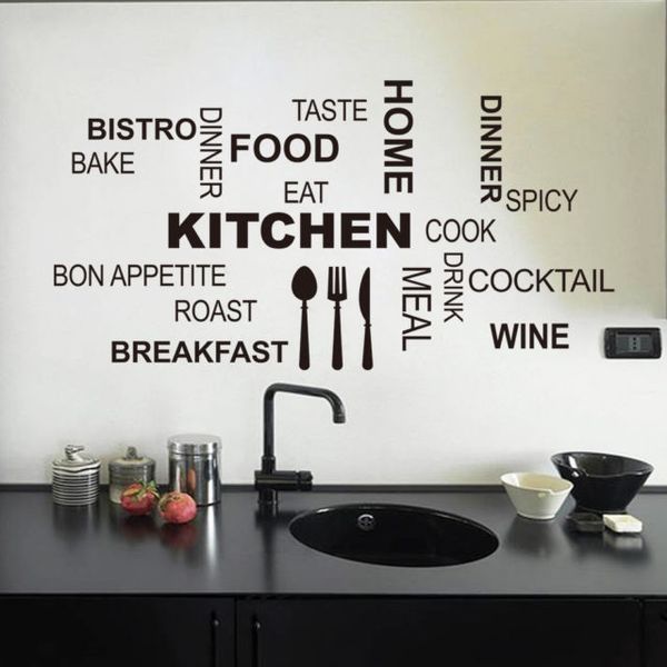 Dinner Kitchen Quote Cutlery Fork Wall Tattoo / Decals
