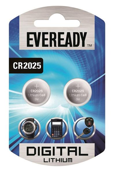 Eveready Lithium 3V CR2025 Button cell (Pack of 2)