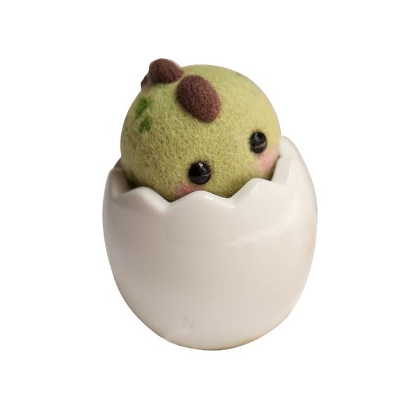 Wool Felt DIY Kit - Baby Dinosaur in Eggshell