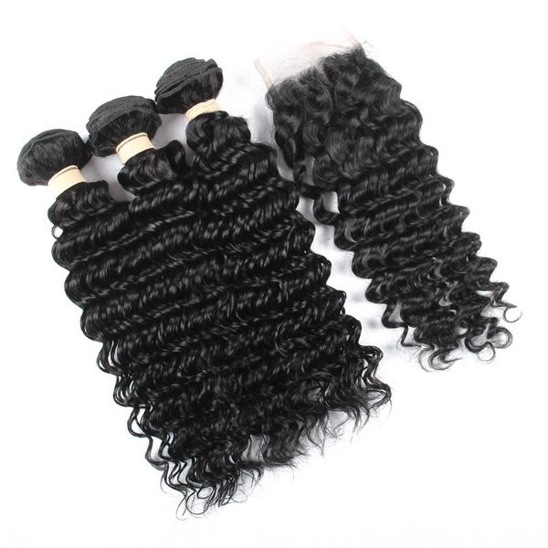 Blkt Water Wave 18 inches x3 Peruvian Weaves and Free Closure