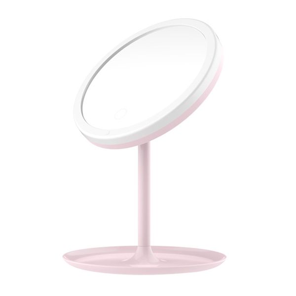 Makeup Mirror with Light Fill Light Dormitory Desktop Vanity Mirror - White