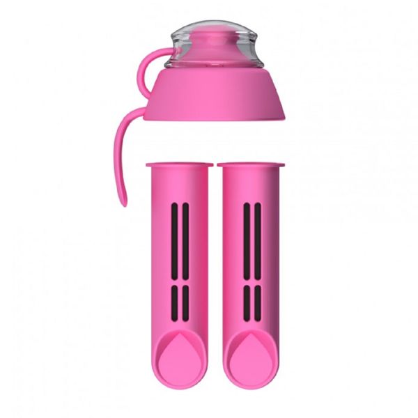 PearlCo Filter Cartridge for PearlCo Water Bottle x 2 + Free Lid Pink