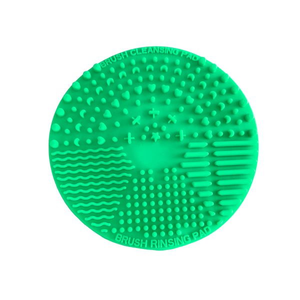 Portable Silicone Makeup Brush Cleaning Mat with Suction Cup - Green