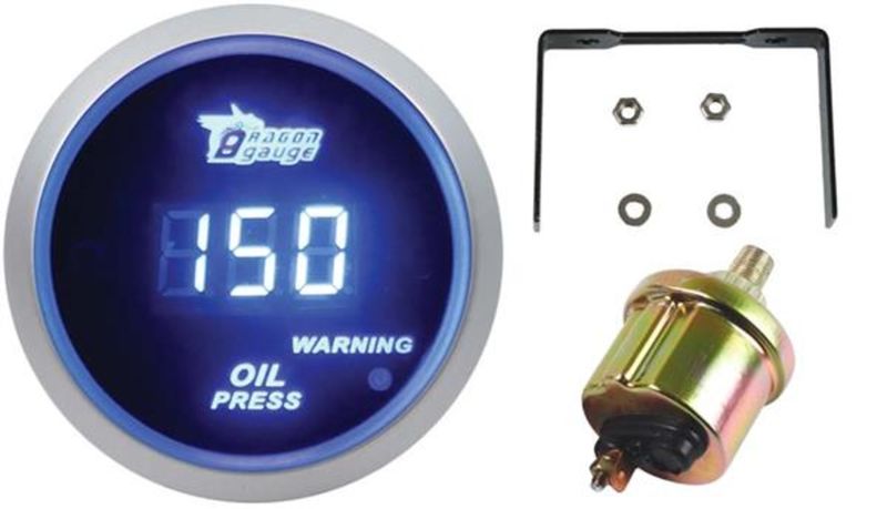 Dragon Gauge 52mm Digital Oil Pressure Gauge - PSI