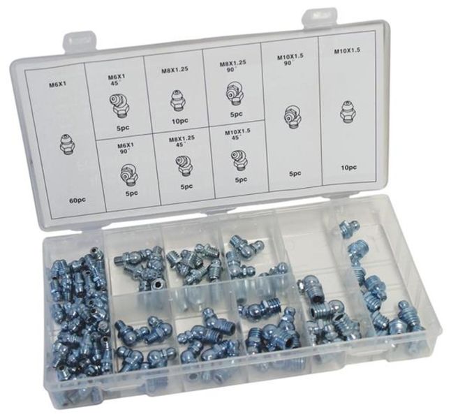 Assorted Grease Nipples Metric 110 Piece