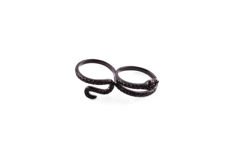 Glamzza black snack double attach ring