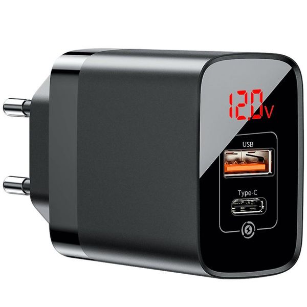 Baseus Mirror Lake Intelligent LCD Display USB Type-C+A 18W Wall Charger
