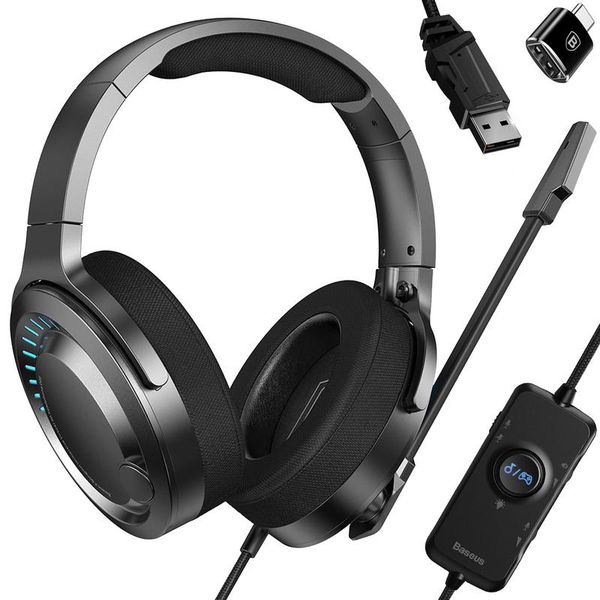 Baseus GAMO Immersive Virtual 3D 360 Game Headphone USB TYPE-C &amp; A for PC