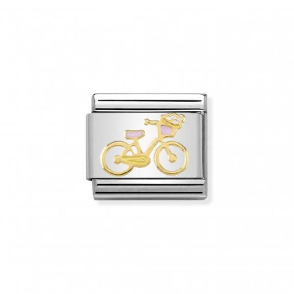 Nomination Gold and Enamel Bike Picture Charm