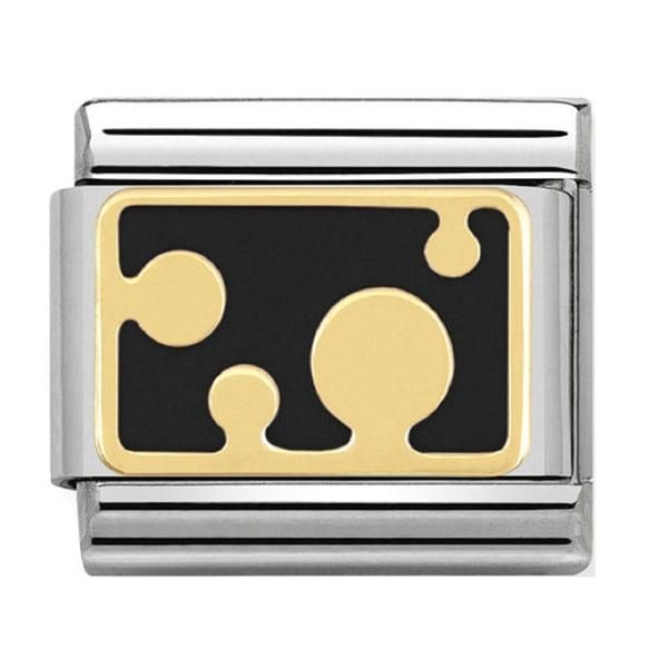 Nomination Gold and Enamel Black Dots Picture Charm