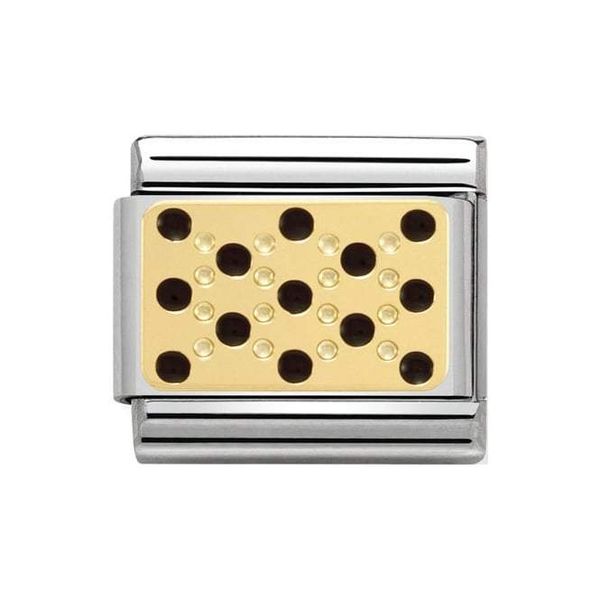 Nomination Gold and Enamel Plot Dots Black Picture Charm
