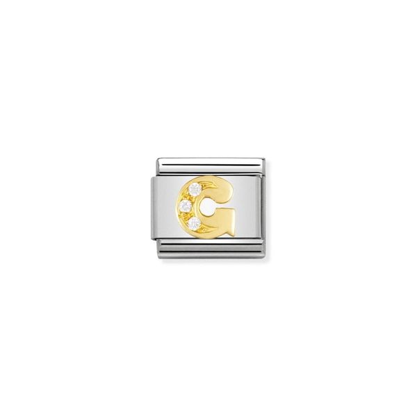 Nomination Gold CZ Letter G Charm