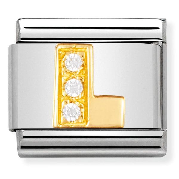 Nomination Gold CZ Letter L Charm