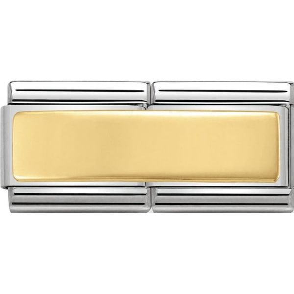 Nomination Double Gold Engraving Plate Charm