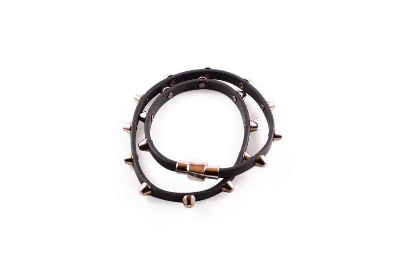 Glamzza grey leather rope bracelet