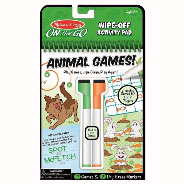 Melissa &amp; Doug Wipe-Off Activity Pad - Animals