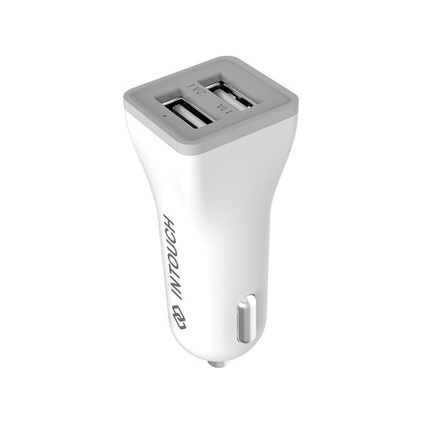 INTOUCH Dual Port 2.1A Car Charger - White