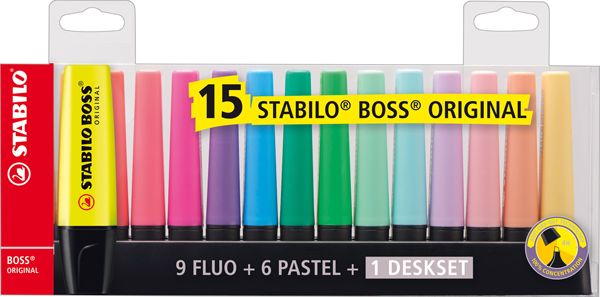 STABILO Boss Highlighters Desk set 15's
