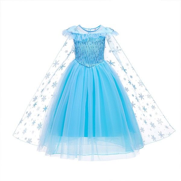 Kids Blue Fairy Dress with Detachable Cape