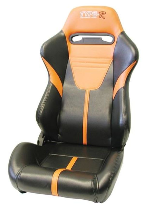 TypeR PVC Reclining Racing Seats Orange and Black Buy Online in